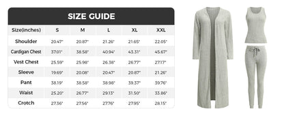 VRCÔMFY Women's 3-Piece Knit Loungewear Set